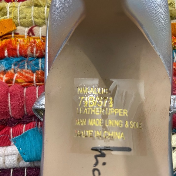 Nicole Miller Metallic Heels, Size 7 1/2, 3 1/2” Heel - Picture 3 of 4